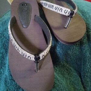 Women's Beaded Flip Flops